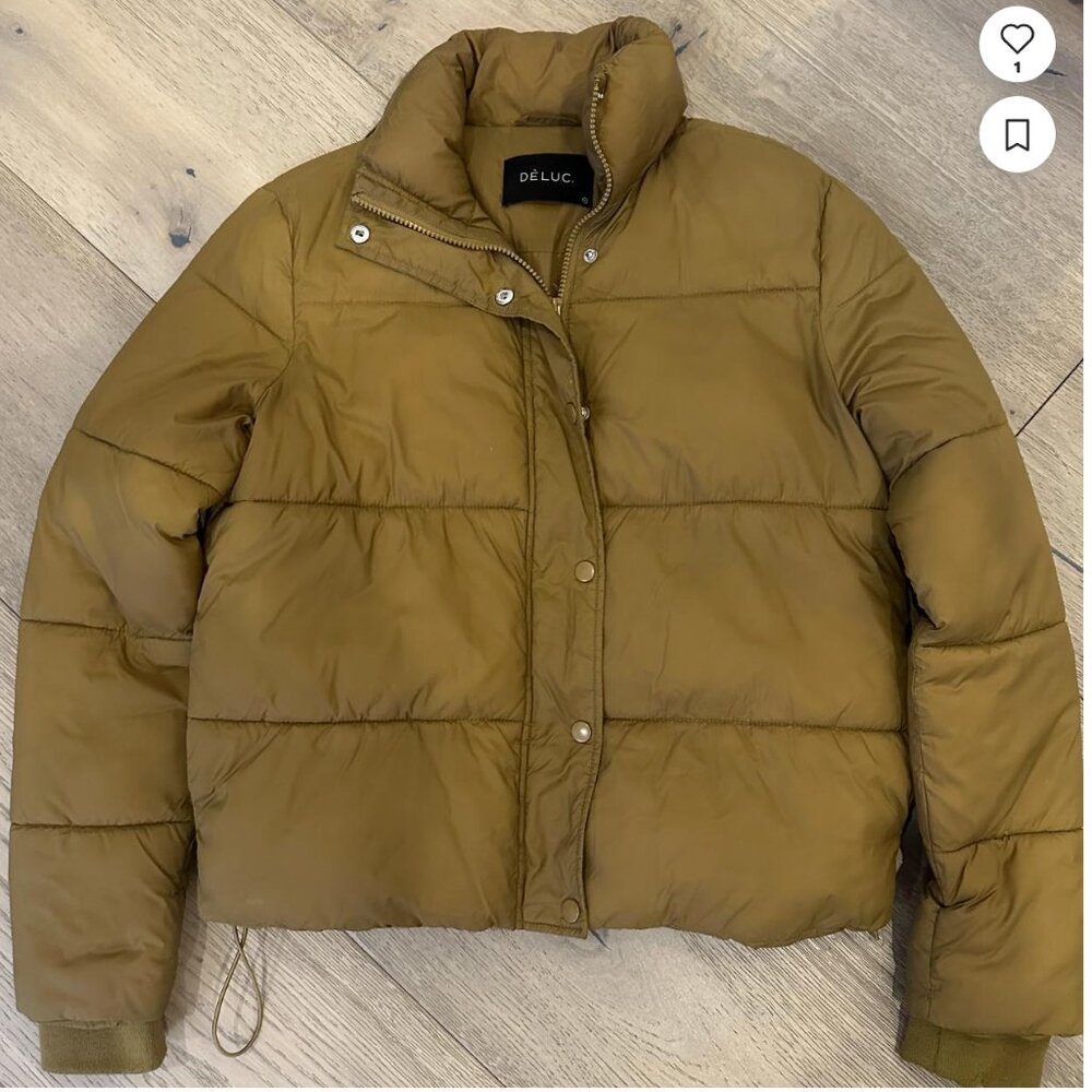 Deluc puffer jacket Size small mustard yellow